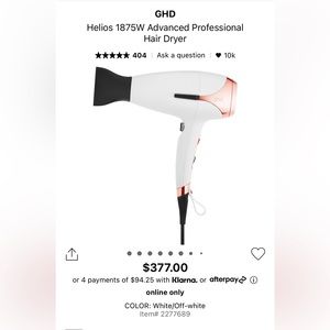 ghd Helios Professional Hair dryer in white/rose gold